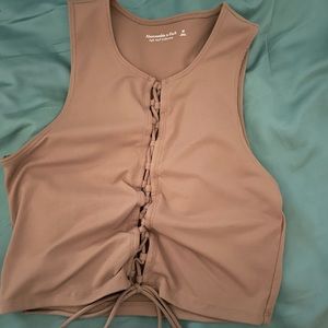 abercrombie lace-up crop top